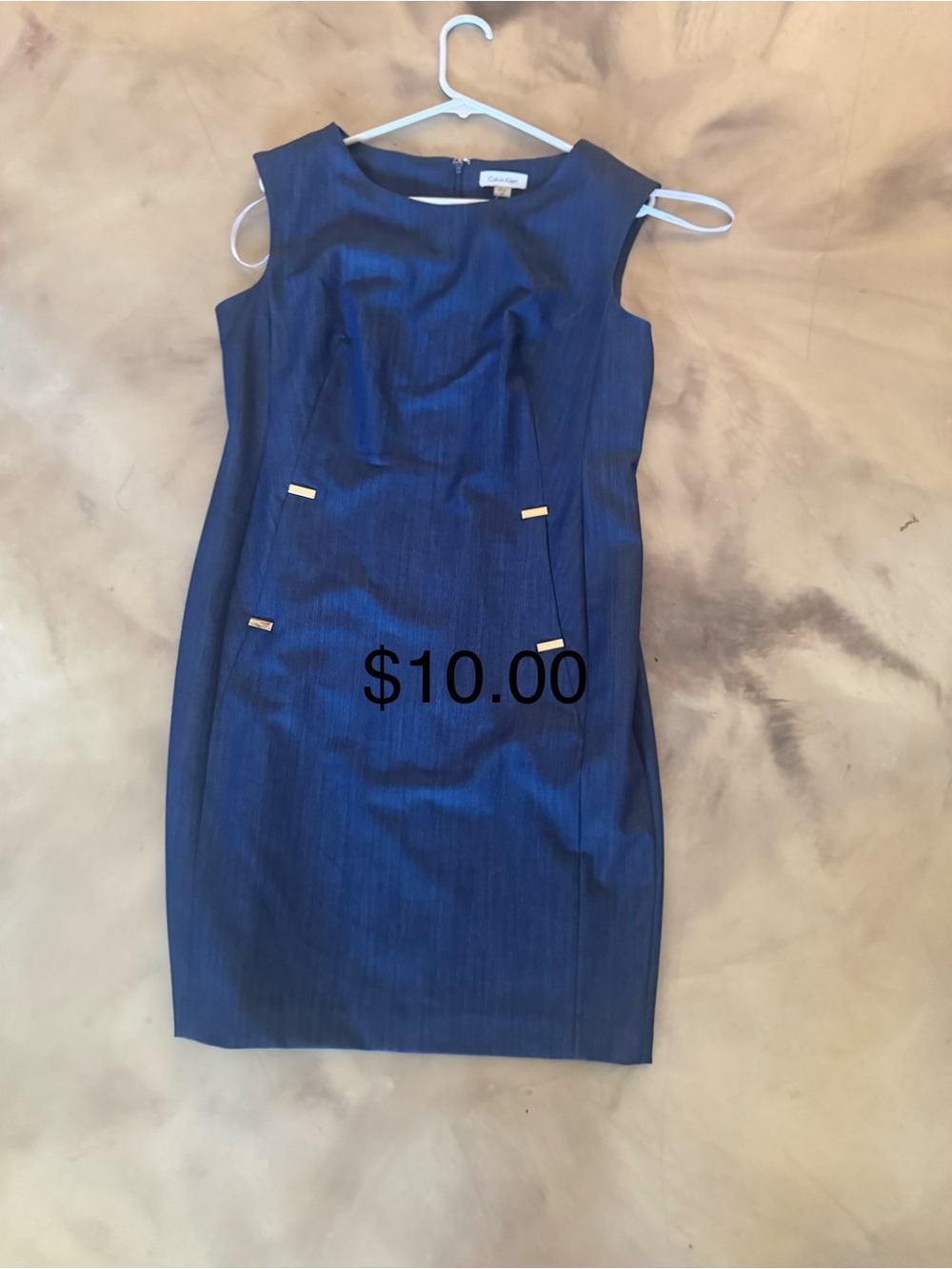 Calvin Klein Royal Blue Sleeveless Sheath Dress